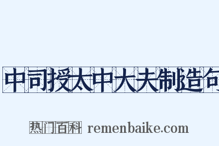 中司授太中大夫制造句是什么意思的图片